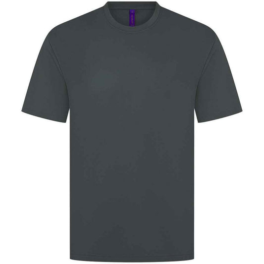 Charcoal - Front - Henbury Unisex Adult CoolPlus Moisture Wicking T-Shirt