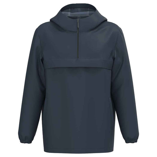 Navy - Front - Native Spirit Unisex Adult Waterproof Quarter Zip Windbreaker
