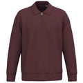 Dark Cherry - Front - Native Spirit Unisex Adult Quarter Zip Sweatshirt