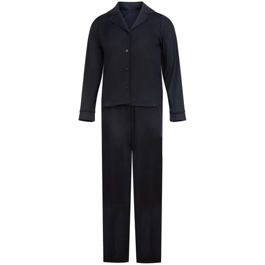 Black - Front - Towel City Womens-Ladies Soft Touch Long-Sleeved Pyjama Set