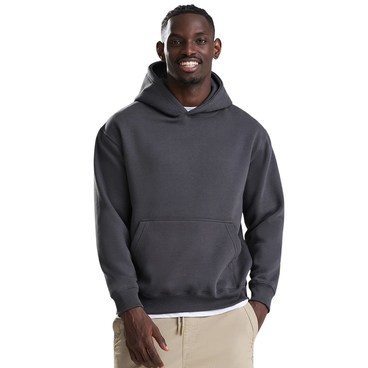 Solid Charcoal - Lifestyle - Awdis Unisex Adult Vision Heavyweight Hoodie