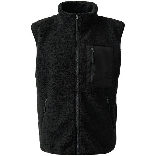 Black - Front - Ravine Unisex Adult Borg Gilet