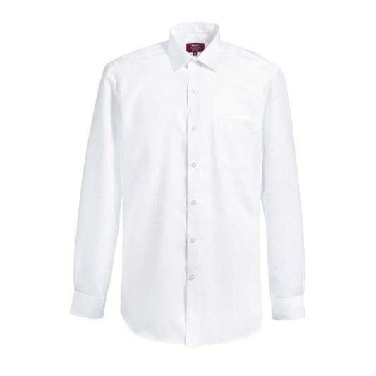 White - Front - Brook Taverner Mens Ortona Classic Long-Sleeved Formal Shirt