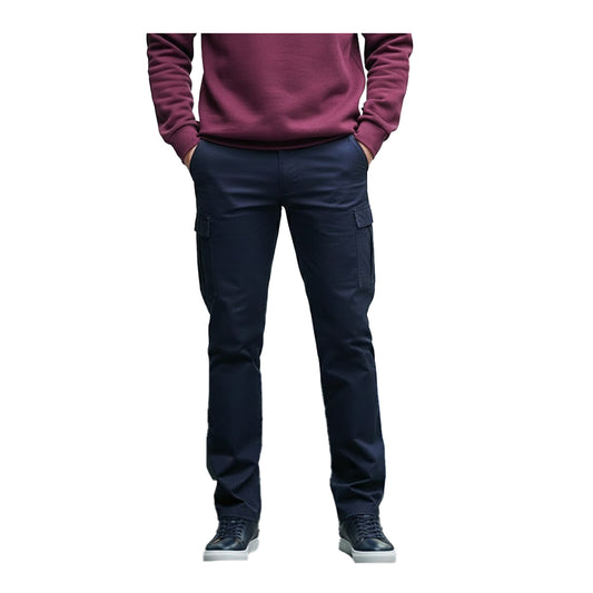 Navy - Front - Brook Taverner Womens-Ladies Carmel Chino Cargo Trousers