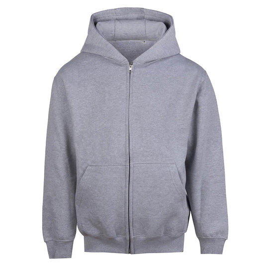 Heather Grey - Front - Awdis Mens Vision Heather Heavyweight Full Zip Hoodie
