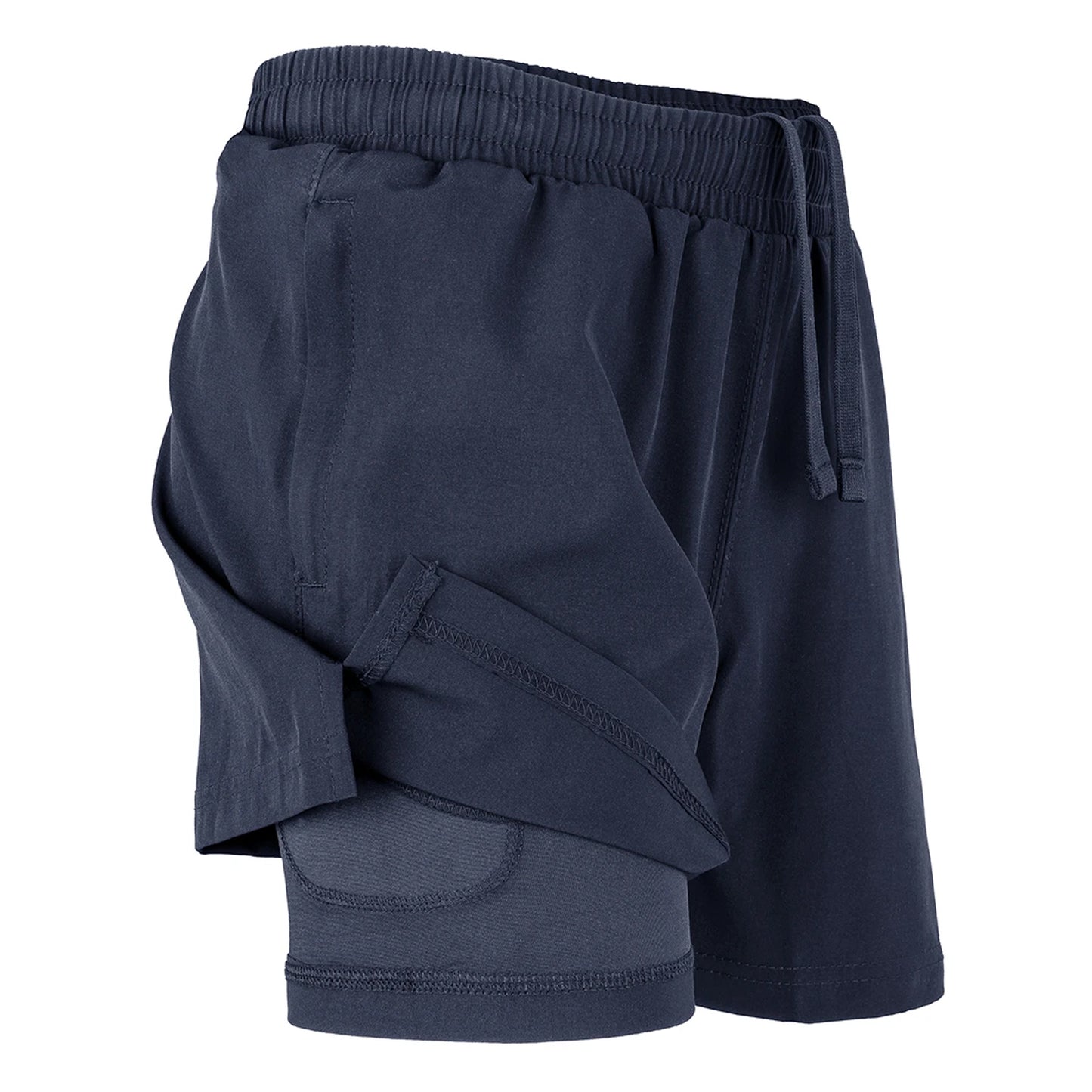 Navy - Side - Spiro Childrens-Kids Recycled Shorts