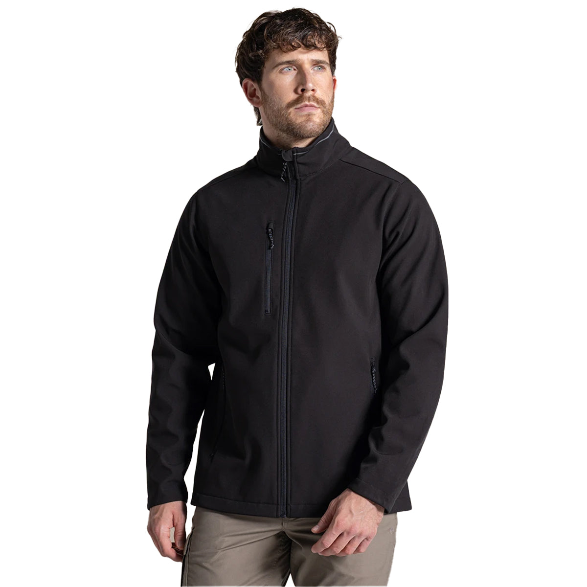 Black - Side - Craghoppers Expert Mens Kiwi 3 Layer Soft Shell Jacket