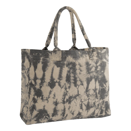 Sand Black - Front - Westford Mill Tie Dye Canvas 23L Tote Bag
