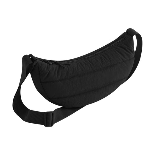 Black - Front - Bagbase Plain Quilted Crossbody Bag