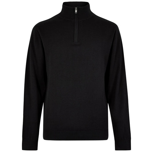 Black - Front - Kustom Kit Mens Arundel Quarter Zip Regular Sweatshirt