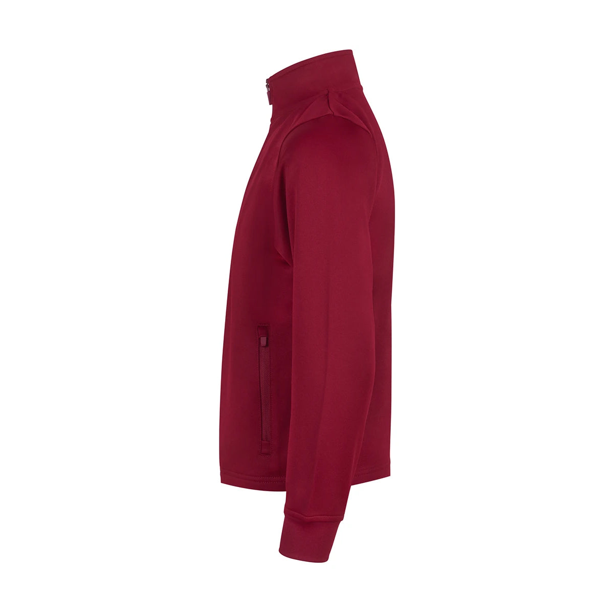 Burgundy - Side - Finden & Hales Childrens-Kids Quarter Zip Tracksuit Top