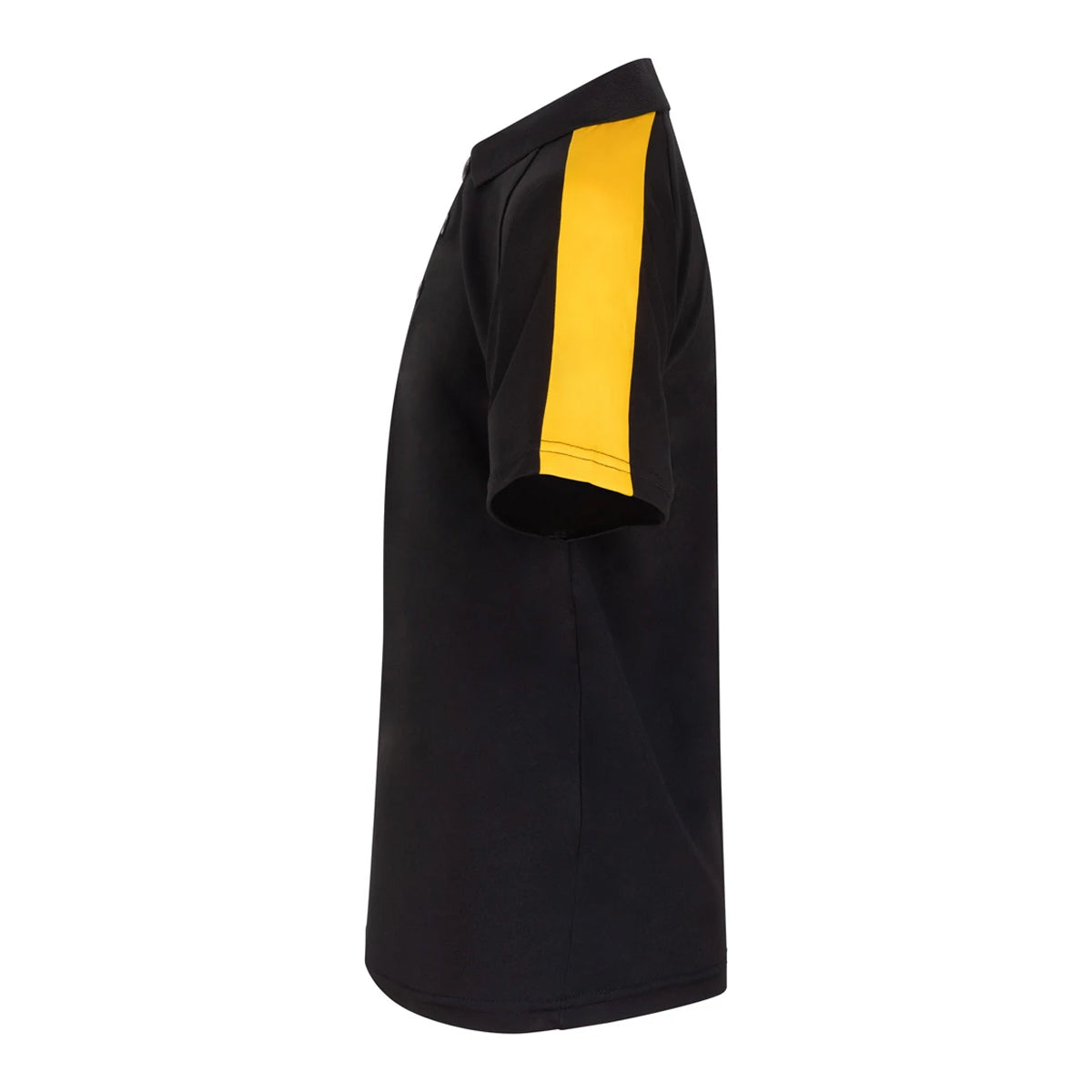 Black-Gold - Side - Finden & Hales Childrens-Kids Team Polo Shirt