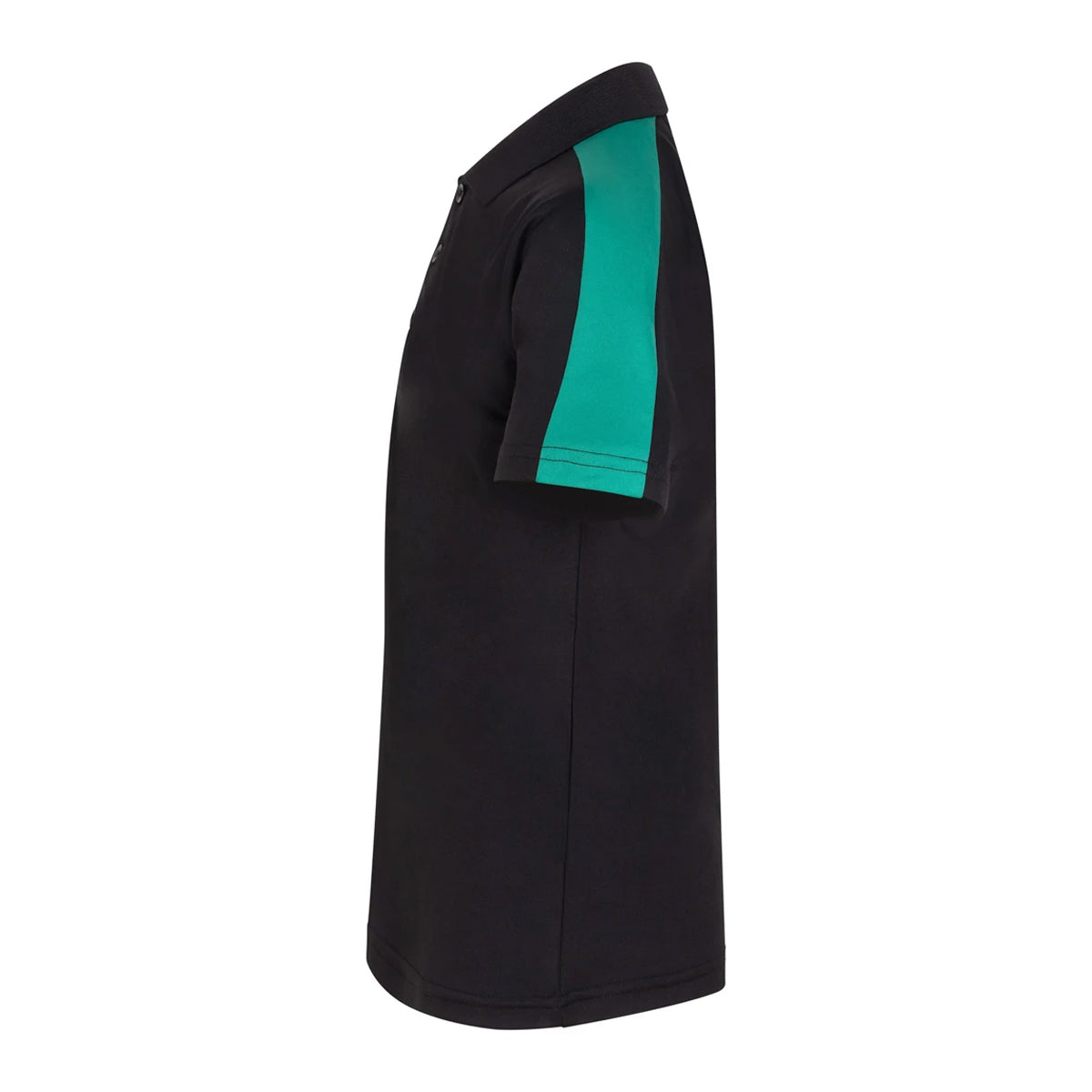 Black-Emerald - Side - Finden & Hales Childrens-Kids Team Polo Shirt