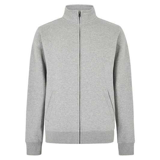Heather Grey - Front - Kustom Kit Mens Plain Sweat Jacket