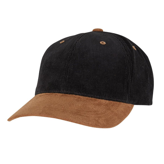 Black-Caramel - Front - Flexfit Unisex Adult Corduroy Suade Cap