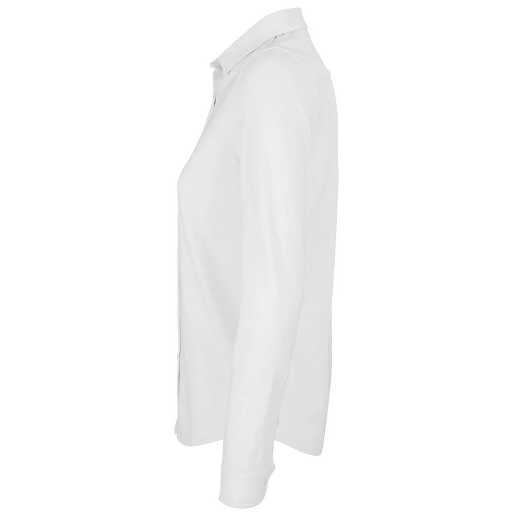 Optic White - Side - NEOBLU Womens-Ladies Basile Organic Cotton Long-Sleeved Shirt