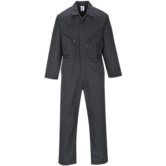 Black - Front - Portwest Mens Liverpool Zipped Overalls