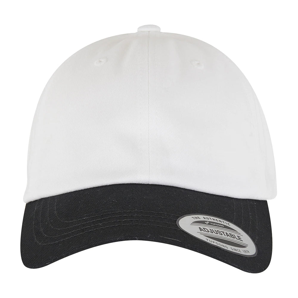 White-Black - Pack Shot - Flexfit Yupoong Two Tone Low Profile Classic Baseball Cap