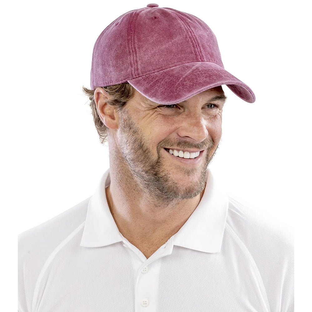 Vintage Red - Side - Result Headwear Core Cotton Baseball Cap