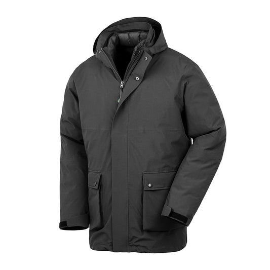 Black - Front - Result Recycled Mens 3 in 1 Ripstop Jacket