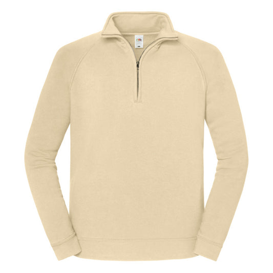 Desert Sand - Front - Fruit of the Loom Mens Iconic Premium Half Zip Sweatshirt