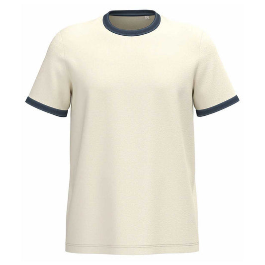 Ivory-Washed Navy - Front - Native Spirit Mens Ringer T-Shirt