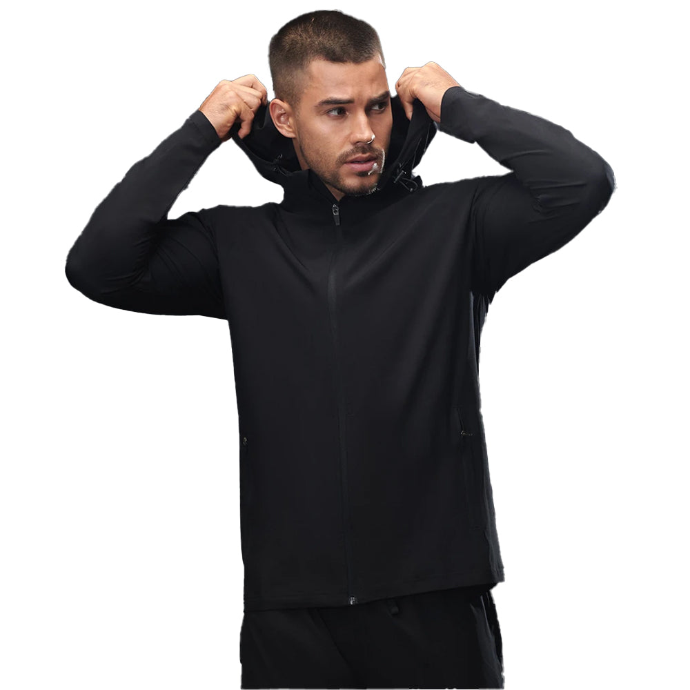 Black - Close up - Tombo Unisex Adult Technical Full Zip Hoodie