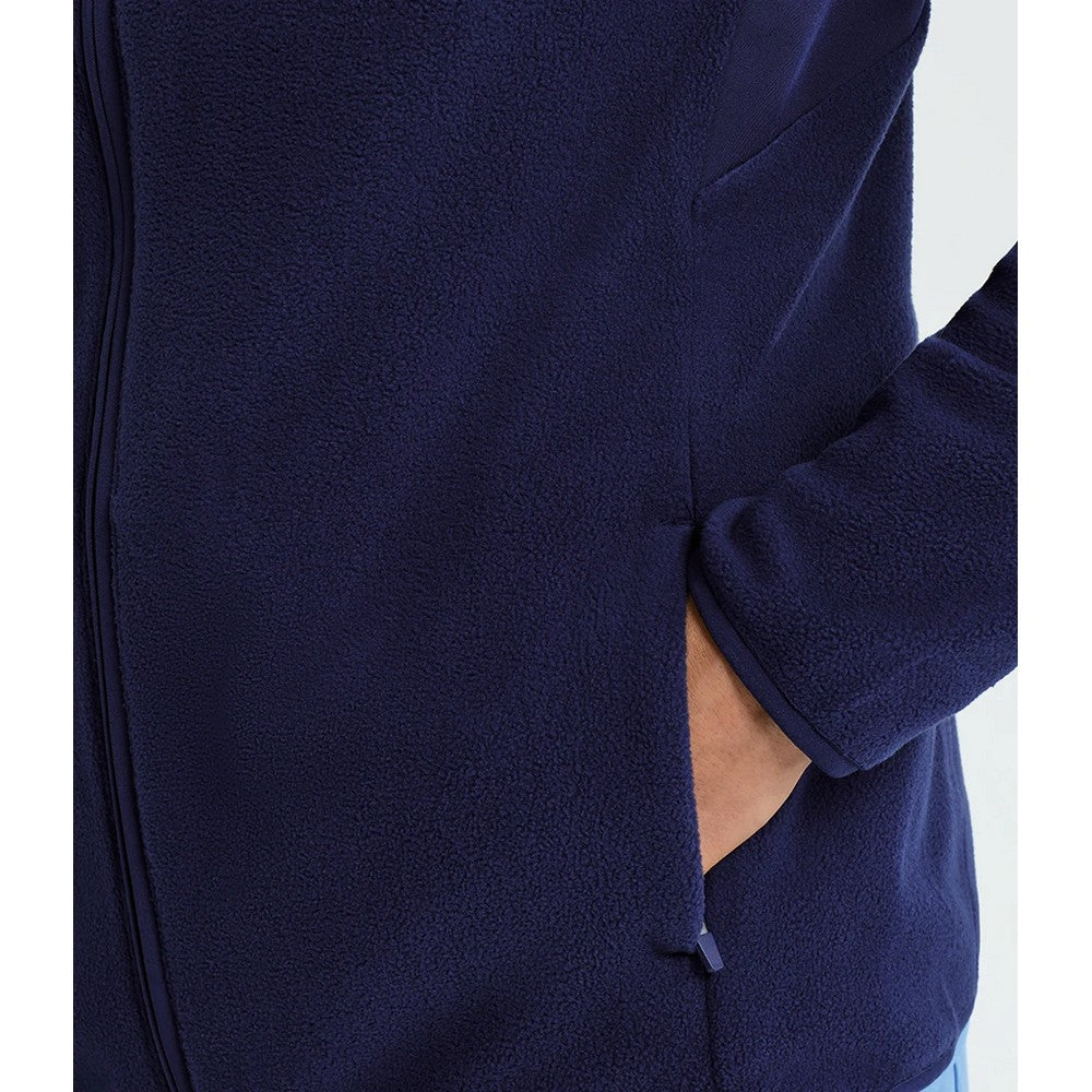Navy - Close up - Onna Mens Panelled Fleece Jacket