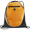 Orange-Solid Black - Front - Bullet The Peek Drawstring Cinch Backpack