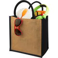 Natural-Solid Black - Side - Bullet Chennai Jute Gift Tote