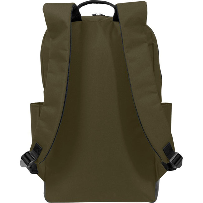 Olive - Back - Tranzip Computer Daily Backpack
