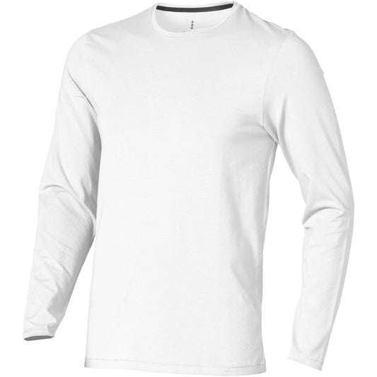 White - Front - Elevate Mens Ponoka Long Sleeve T-Shirt