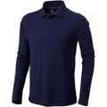Navy - Front - Elevate Mens Oakville Long Sleeve Polo Shirt