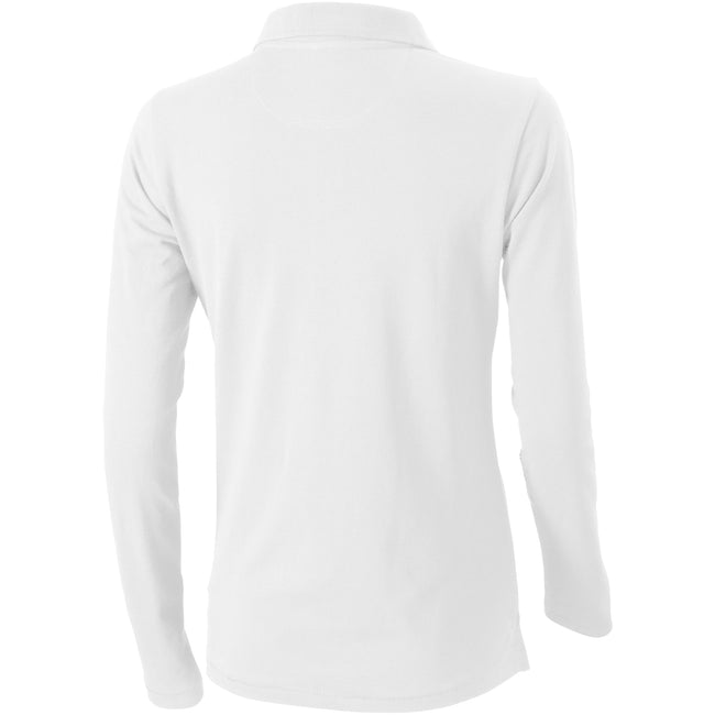 White - Back - Elevate Oakville Long Sleeve Ladies Polo Shirt