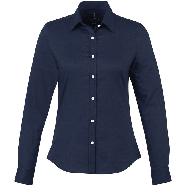 Navy Blue - Front - Elevate Vaillant Long Sleeve Ladies Shirt