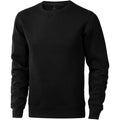 Solid Black - Front - Elevate Mens Surrey Crew Neck Sweater
