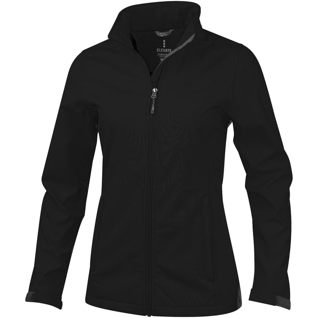 Solid Black - Front - Elevate Womens-Ladies Maxson Softshell Jacket