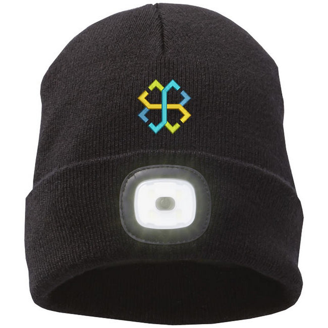 Black - Side - Elevate Unisex Adults Mighty LED Knit Beanie
