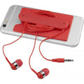 Red - Front - Bullet Wired Earbuds And Silicone Phone Wallet