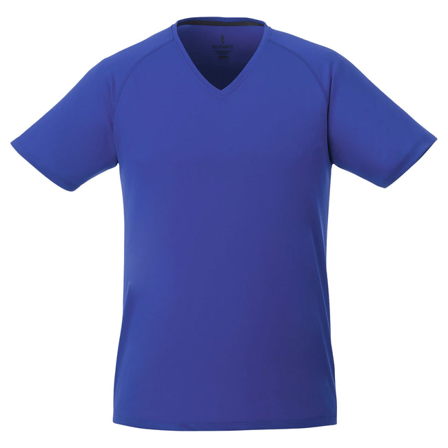 Blue - Front - Elevate Mens Amery Short Sleeve Cool Fit V-Neck T-Shirt