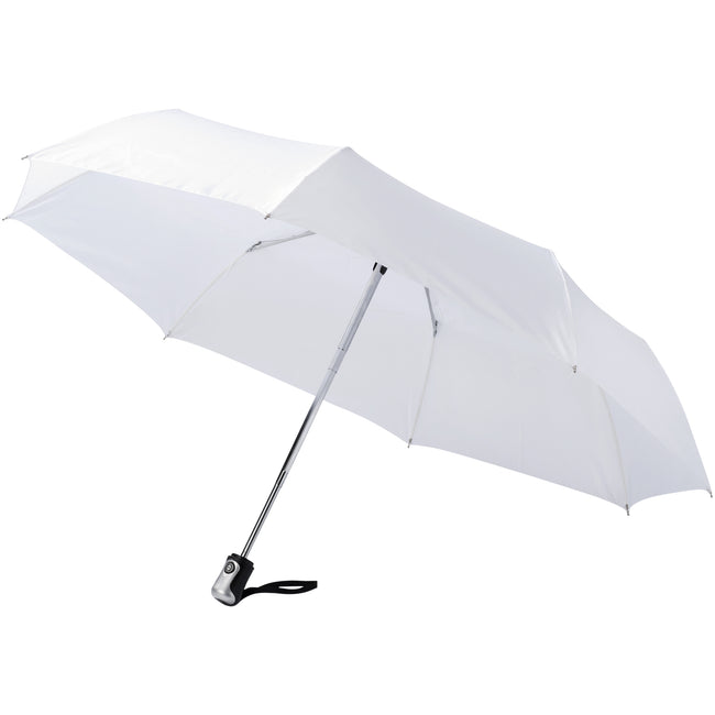 White - Front - Bullet 21.5in Alex 3-Section Auto Open And Close Umbrella (Pack Of 2)