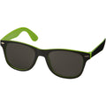 Lime-Solid Black - Front - Bullet Sun Ray Sunglasses - Black With Colour Pop