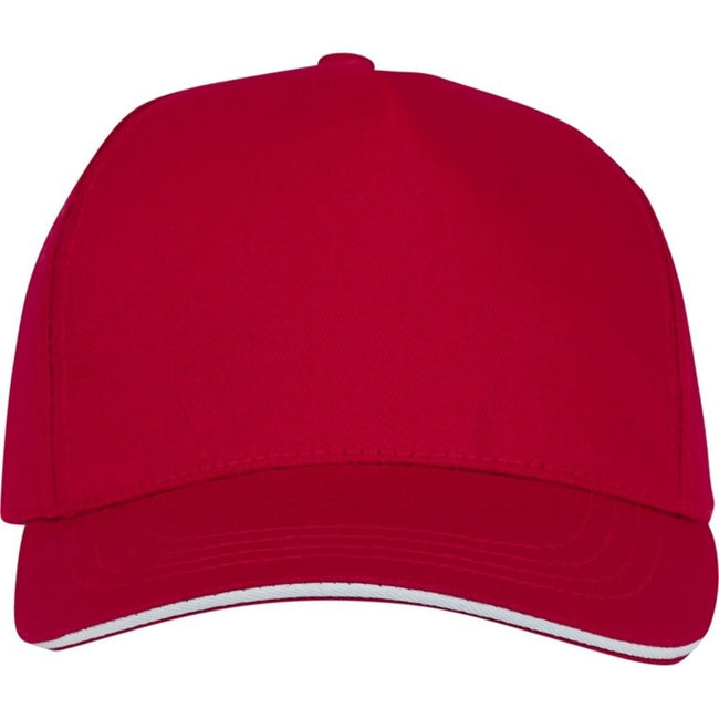 Red - Side - Bullet Unisex Ceto 5 Panel Sandwich Cap