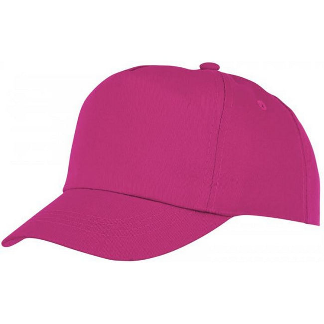 Pink - Front - Bullet Childrens-Kids Feniks 5 Panel Cap