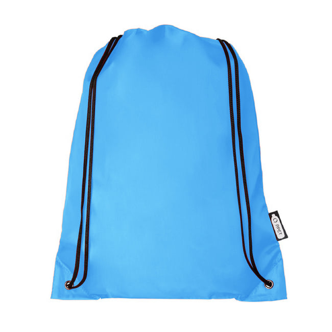Light Blue - Front - Bullet Oriole Recycled Drawstring Backpack