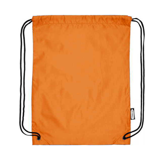 Orange - Back - Bullet Oriole Recycled Drawstring Backpack