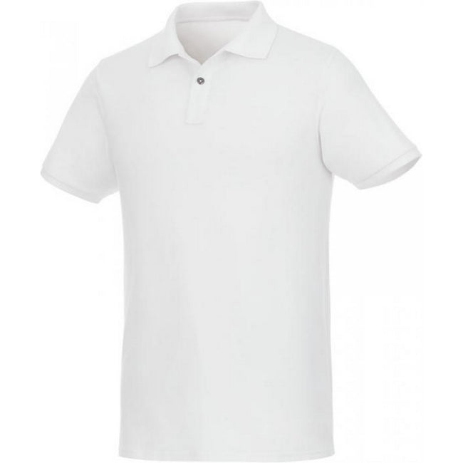 White - Front - Elevate Mens Beryl Short Sleeve Organic Polo Shirt
