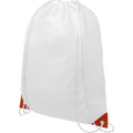 White-Orange - Front - Bullet Oriole Contrast Drawstring Bag