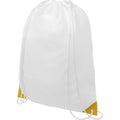 White-Yellow - Front - Bullet Oriole Contrast Drawstring Bag