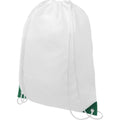 White-Green - Front - Bullet Oriole Contrast Drawstring Bag